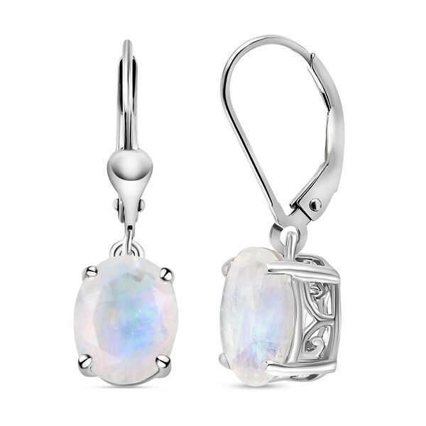 Premium Regenbogen Mondstein-Ohrringe, 925 Silber platiniert ca. 4,81 ct image number 4