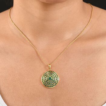 AA Kagem Sambischer Smaragd Schmuckset 925 Silber 750 Gelbgold Vermeil (10-15 Werktage Lieferzeit) ca. 3,45 ct.