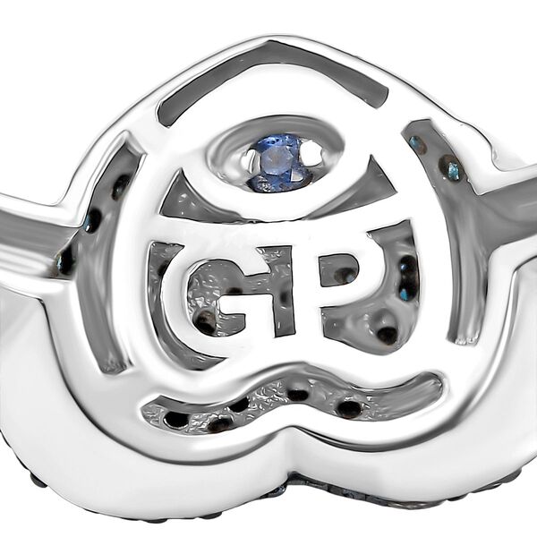 GP Celestial Dream Kollektion- Kanchanaburi Blauer Saphir, Blauer Diamant Ring 925 Silber rhodiniert (Gr&ouml;&szlig;e 19.00) ca. 0.50 ct image number 8