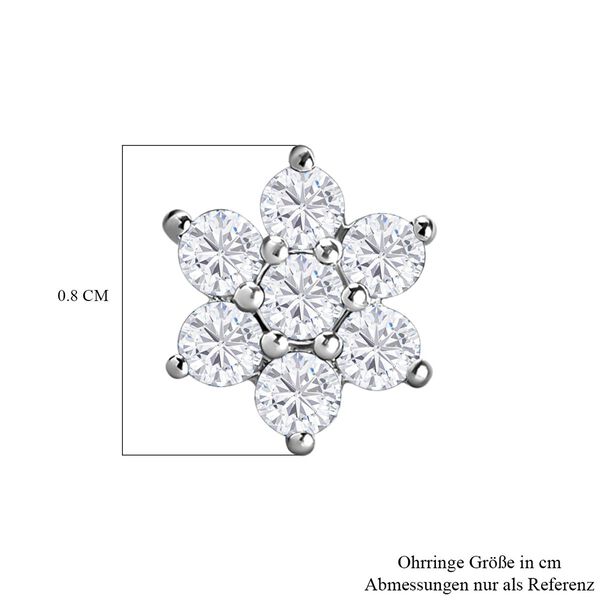 Weiße Zirkon-Ohrringe, 925 Silber ca. 0,98 ct image number 5