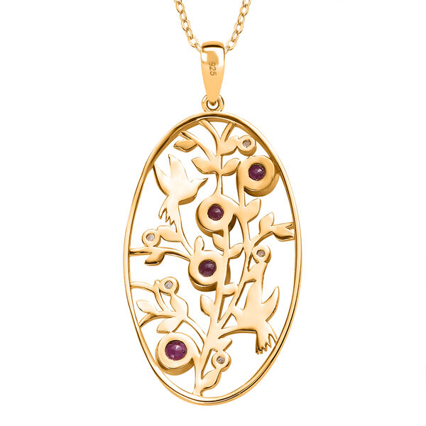 Afrikanischer Rubin und Zirkon-Anh&auml;nger mit 50cm Kette - 1 ct. image number 5