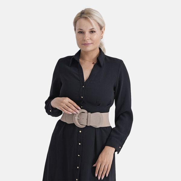 Gürtel mit runder Schnalle, 45x7,5cm, Grau image number 2