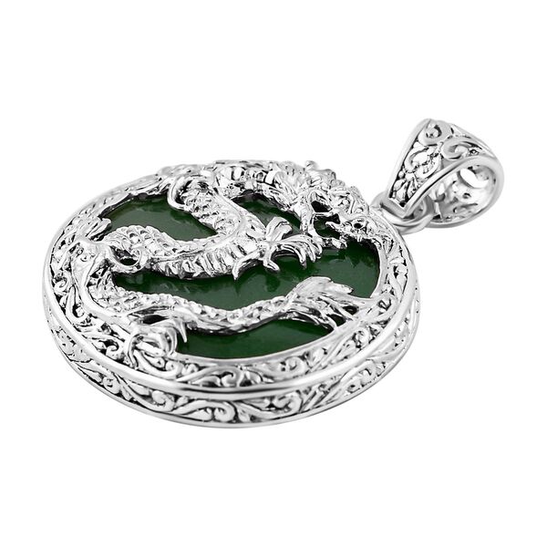 Royal Bali Kollektion- Gr&uuml;ner Jade-Drachen-Anh&auml;nger - 53,93 ct. image number 3