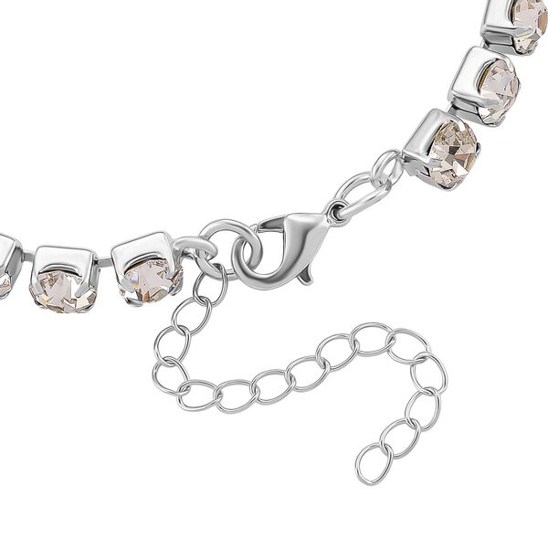 Wei&szlig;e Muschelkernperle (8-12 mm), Wei&szlig;er Kristall Schmuckset 316L Edelstahl, Nickelfreies Messing image number 7