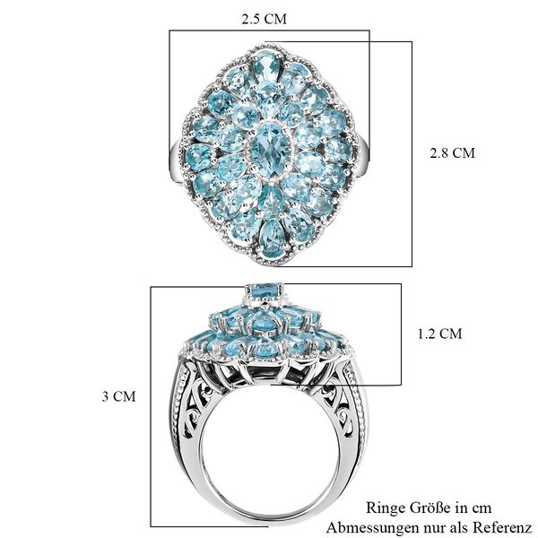 Himmelblauer Topas-Ring 925 Silber platiniert  ca. 6,14 ct image number 7