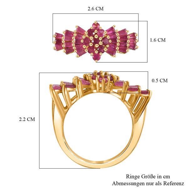 AA Afrikanischer Rubin-Ring, 925 Silber 750 Gelbgold Vermeil - 1,87 ct. image number 5