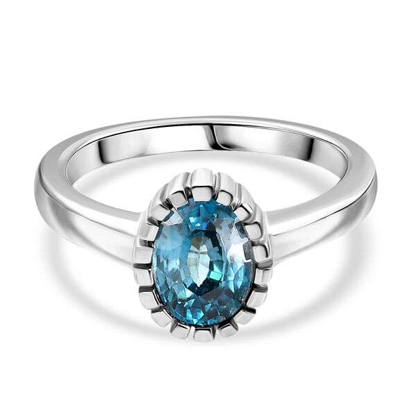 AA Blauer Zirkon Ring 925 Silber rhodiniert (Gr&ouml;&szlig;e 17.00) ca. 1,94 ct