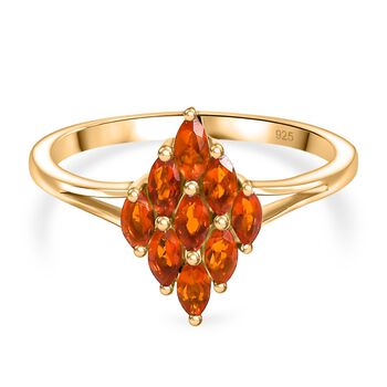 Blaze Feuer Opal Schmuckset 925 Silber 750 Gelbgold Vermeil ca. 1.16 ct