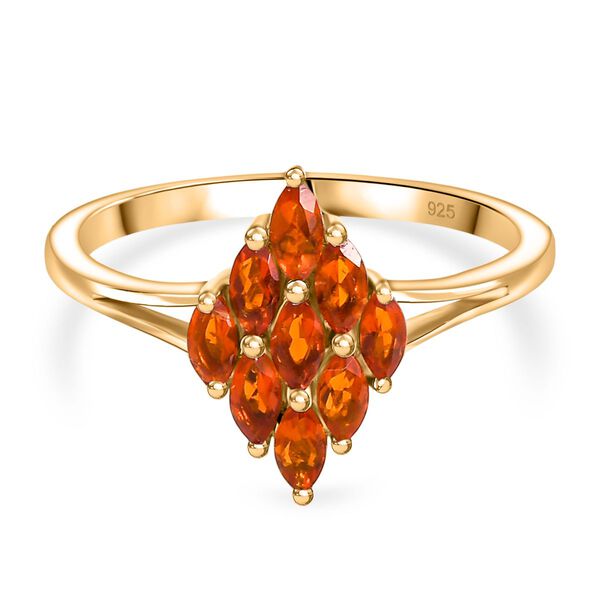 Blaze Feuer Opal Schmuckset 925 Silber 750 Gelbgold Vermeil ca. 1.16 ct image number 4