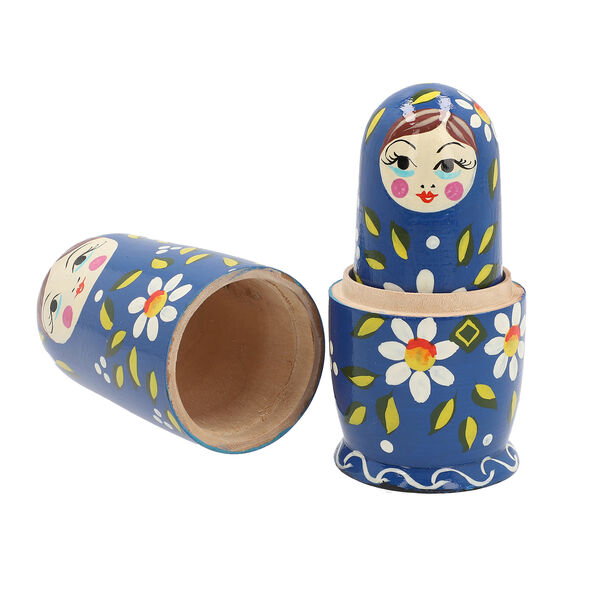 5er-Set Matroschka, Handbemalten Nistpuppen, Babuschka aus Holz image number 4