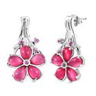 GP Italienische Garten Kollektion - Maulbeer Mondstein, Kanchanaburi Blauer Saphir Ohrringe 925 Silber rhodiniert ca. 4.71 ct