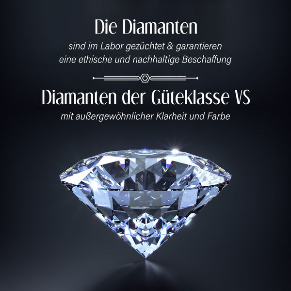 LUXURIANT SGL zertifizierter VS-EF Labor Diamant Ring, 925 Silber 750 Gelbgold Vermeil - 1 ct. image number 4
