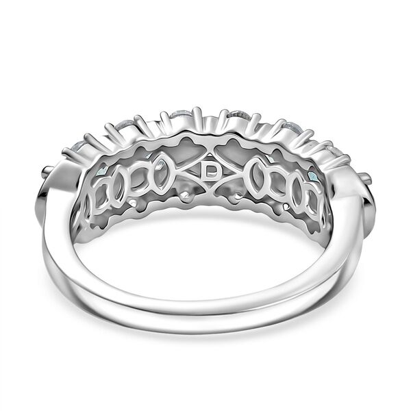 D'Joy Blauer Zirkon, Weißer Zirkon Ring 925 Silber rhodiniert (Größe 17.00) ca. 1,60 ct image number 6