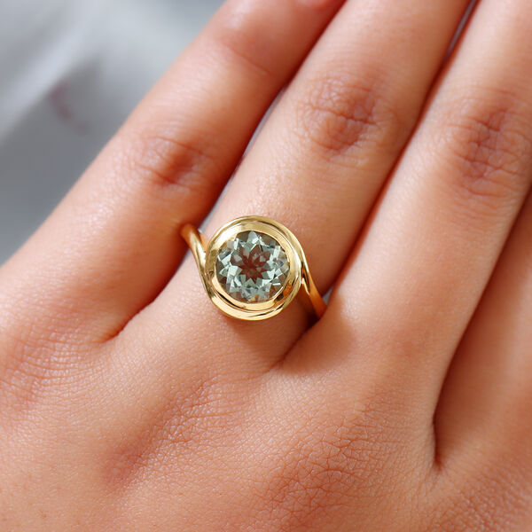 Prasiolite Bypass Ring 925 Silber vergoldet image number 3