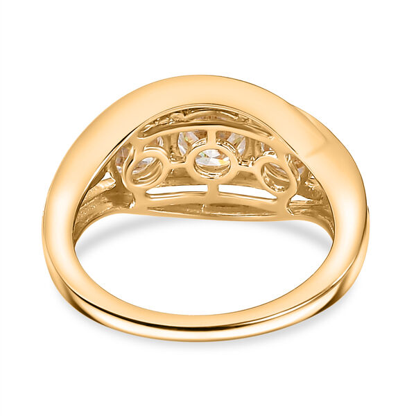 Moissanit Ring, 925 Silber 750 Gelbgold Vermeil - 1,64 ct. image number 6