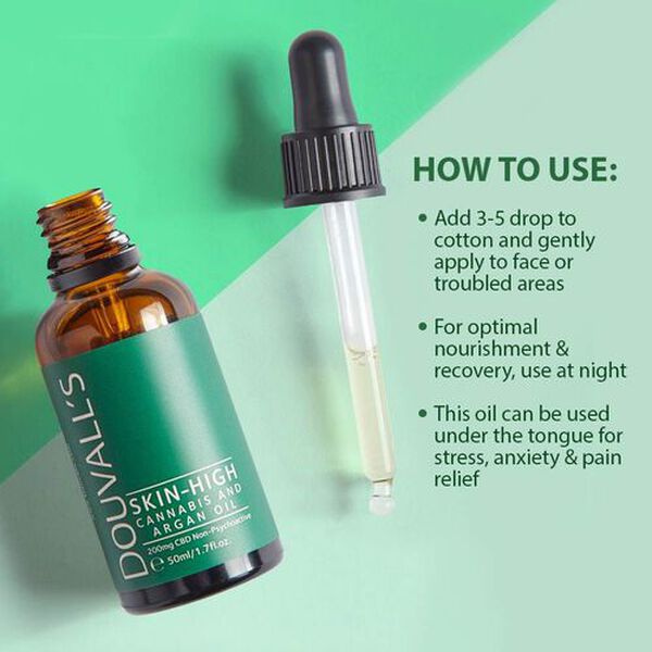 Douvalls: 100% Organic Skin High - 200 mg CBD & Argan&ouml;l, 50ml image number 2