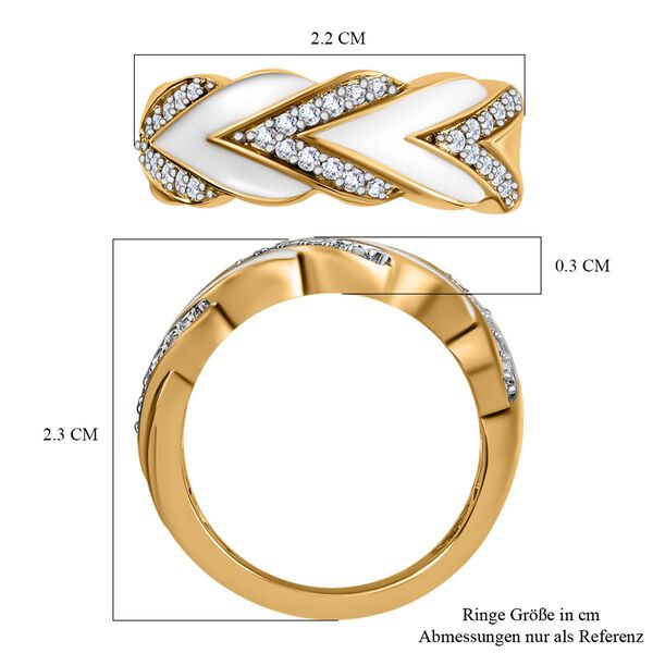 Diamant-Ring, 925 Silber Gelbgold Vermeil  ca. 0,25 ct image number 7