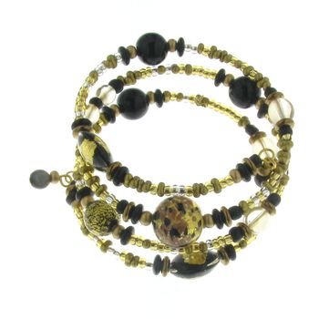 IL MURANO DI FRANCESCA- flexibles mehrfarbiges Muranoglas aus Italien WRAP Armband