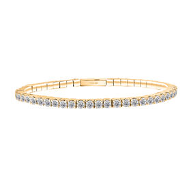 D'Joy Moissanit 18cm Armreif, Edelstahl und 925 Silber 750 Gelbgold Vermeil - 7,68 ct.