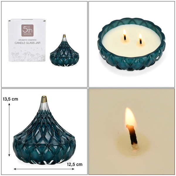 The 5th Season: Premium Kollektion Duftkerze im orientalischem Glas, 20h Brenndauer, Petrol image number 5