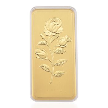 999er Gold-Pl&auml;ttchen mit Rosendesign, 100mg