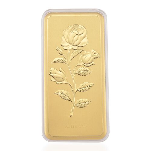 999er Gold-Plättchen mit Rosendesign image number 0
