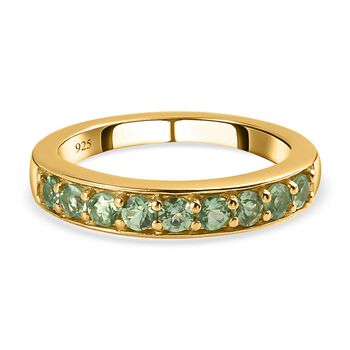 Nat&uuml;rlicher Merelani Mint-Granat Ring, 925 Silber Gelbgold Vermeil (Gr&ouml;&szlig;e 17.00) ca. 0.80 ct