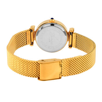 GENOA - Wei&szlig;er Zirkonia, Wei&szlig;es Perlmutt Schmuckset 316L Edelstahl IP-Gelbbeschichtung, Nickelfreies Messing IP-Gelbbeschichtung und Legierung IP-Gelbbeschichtung