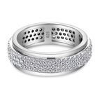 Diamant Spinning Ring 925 Silber platiniert (Größe 18.00) ca. 1,00 ct