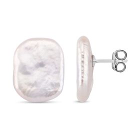 Keshi Perle Ohrringe 925 Silber rhodiniert