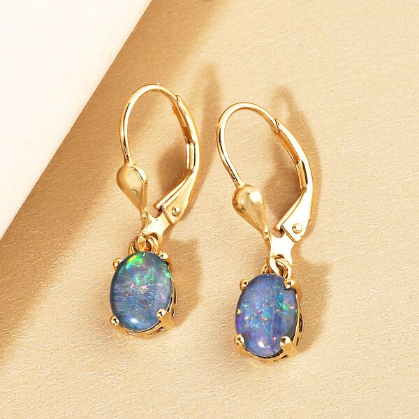 AAA Boulder Opal Triplette Ohrringe 925 Silber 585 Vergoldet (10-15 Werktage Lieferzeit) ca. 1.87 ct image number 1