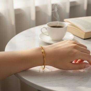 Royal Bali - D'Joy Padian Armband ca. 19 cm - 20 cm, 925 Silber 916 Gelbgold Vermeil  ca. 7,55g