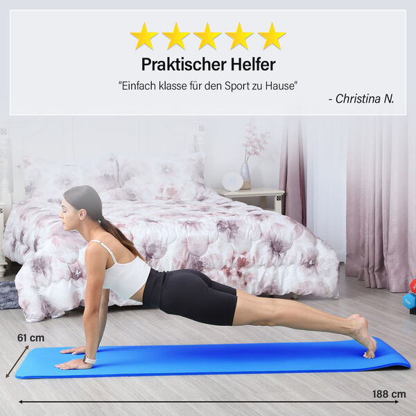 SOUL SMART - NBR Yoga Matte mit Riemen, Blau image number 2