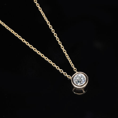LUXURIANT DIAMOND- Labor VS Diamant-Anhänger mit 50cm Kette, 925 Silber Gelbgold Vermeil- 0,25 ct. image number 8