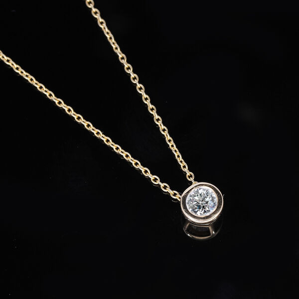 LUXURIANT VS Labor Diamant Anhänger mit 50cm Kette, 925 Silber Gelbgold Vermeil- 0,25 ct. image number 8