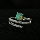Natürlicher, äthiopischer Opal und Zirkon-Ring - 0,89 ct. image number 1