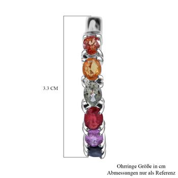 Regenbogen-Saphir Ohrringe, 925 Silber rhodiniert, ca. 5.69 ct