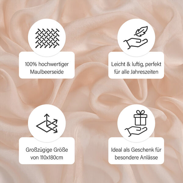 LA MAREY &ndash; Schal aus Maulbeerseide, Beige image number 4