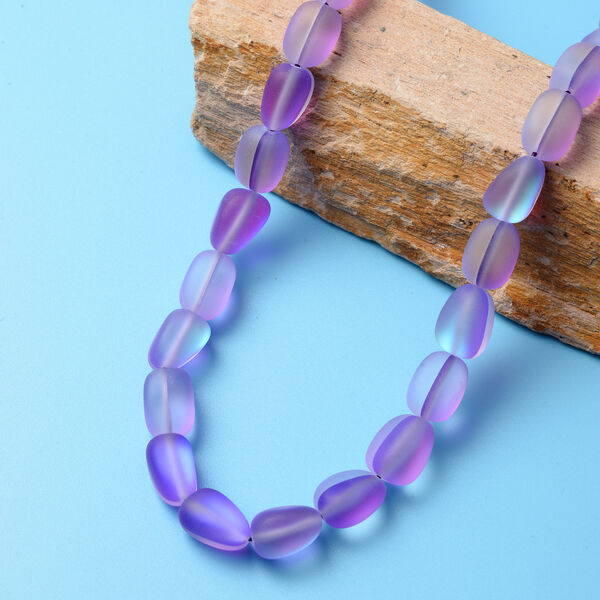 Violette Mystic-Glas Halskette, ca. 50 cm lang, mit Magnetschloss image number 2