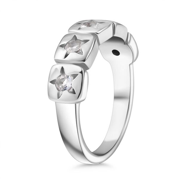 D’joy AAA Prämie Malagasy Mondstein Ring 925 Silber platiniert (Größe 20.00) ca. 0,36 ct image number 5