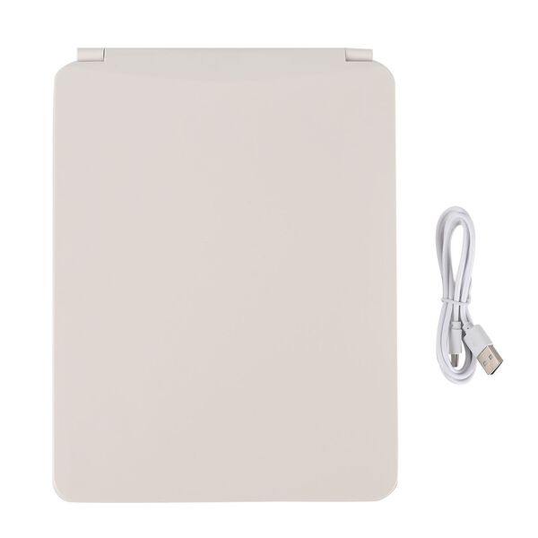 Faltbarer LED-beleuchteter Schminkspiegel, 3 Helligkeitsstufen, Doppelseitige Spiegelfl&auml;chen, Wei&szlig; image number 2