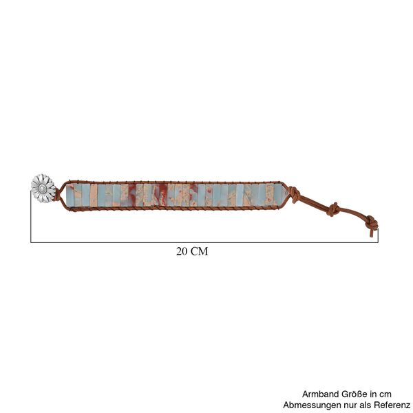 Imperial Blaues und Rotes Jaspis Armband, ca. 19 cm, Schwarz oxidiert ca. 80.00 ct image number 6