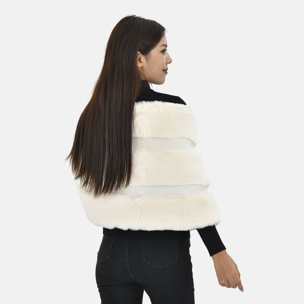 LA MAREY Kunstfell Stola, cr&egrave;me image number 2