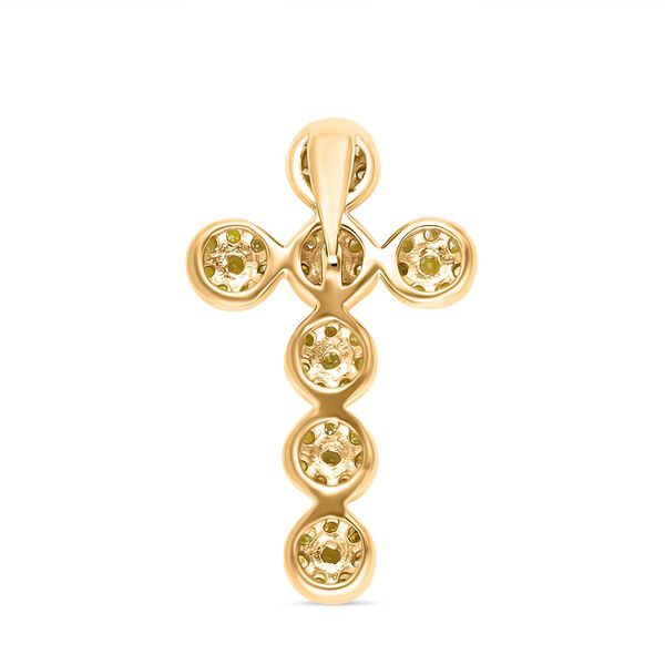 Natürlicher, gelber Diamant Kreuz-Anhänger - 0,33 ct. image number 5