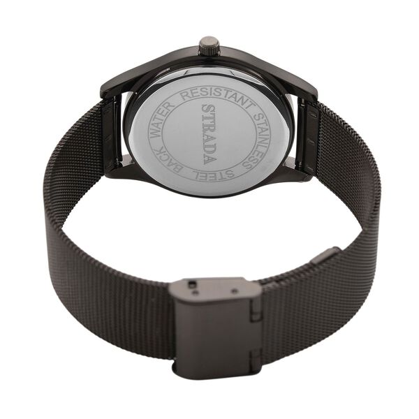 STRADA Stardust Zifferblattuhr mit japanischem Uhrwerk und schwarzfarbenem 316L Edelstahl -Mesh-Armband image number 7