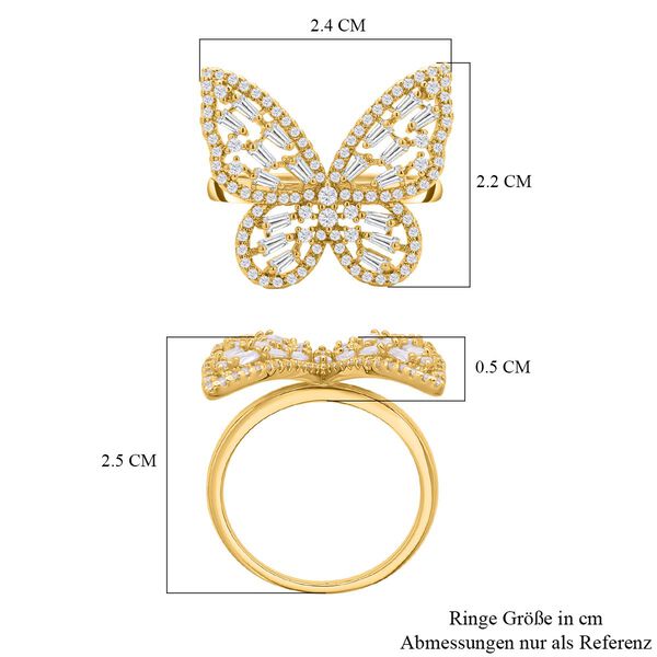 Weißer Zirkonia-Ring, (Größe 18.00), ca. 1,56  goldfarben 1.56 ct image number 7