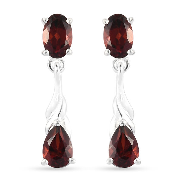 Rote Granat-Ohrh&auml;nger in Silber, 2,23 ct.