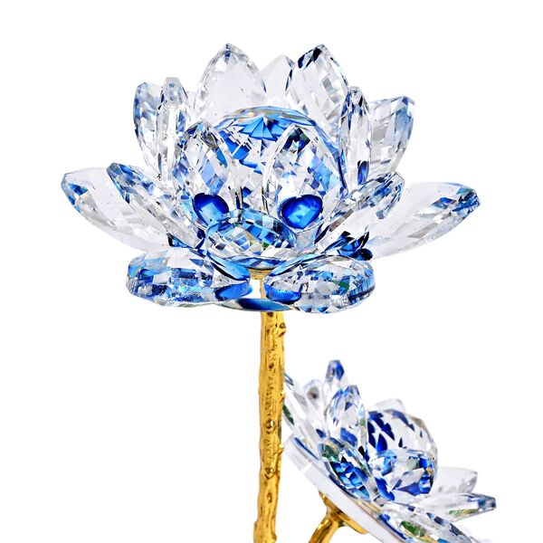 "Lotus crystal decoration Colour: Blue Size: 18x 7.5CM Material: Crystal Glass" image number 6