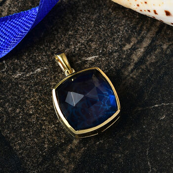 D'Joy blauer Triplett Quarz Anh&auml;nger - 18,70 ct.