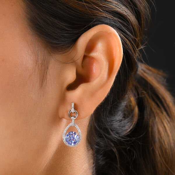 Tansanit Ohrh&auml;nger 925 Silber platiniert ca. 2,04 ct&nbsp; image number 3